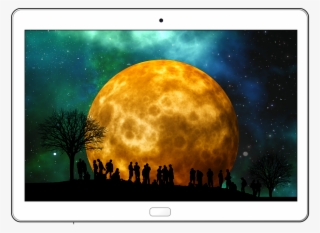 Tablet, Tree, Kahl, Moon, Human, Group, Silhouette