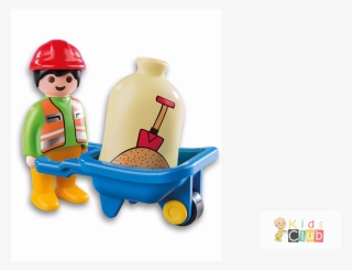 Playmobil 6961 1.2.3 Worker With Wheelbarrow