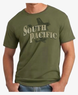 South Pacific Unisex Military Green Tee- Customizable - Gildan Softstyle Indigo Blue