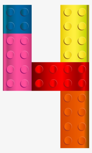 Number Four Transparent Clip - Número 4 De Lego