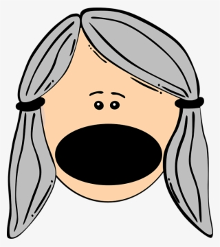 Big Mouth Yelling Loud Girl Face Person Woman - Cartoon Girl Big Mouth