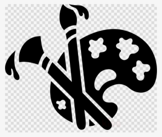 Arts Silhouette Png Clipart Palette - Paintbrush And Palette Silhouette