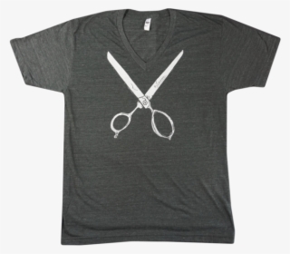 Black Scissors V-neck - Fontsquirrel T Shirt