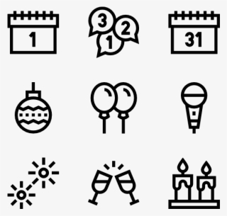New Year - Manufacturing Icons