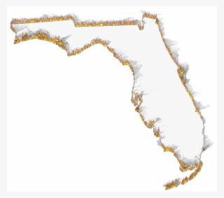 A Flame And Smoke Outline Map Of Florida - Florida