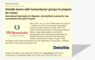 Atrocitywatch Wins Deloitte Humanitarian Innovation - Ubm