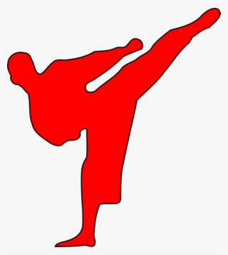 Martial Arts, Red, Fight, Karate, Silhouette, Judo - Karate Kick Silhouette