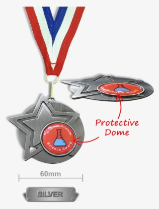 Personalised Medal - Star - Silver 60mm - Silver Medal
