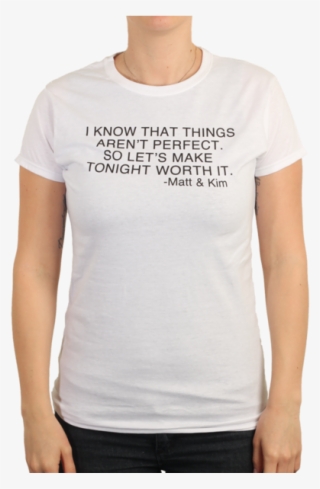 Womens Now Lyric White Tee - Chick And Duck Friends