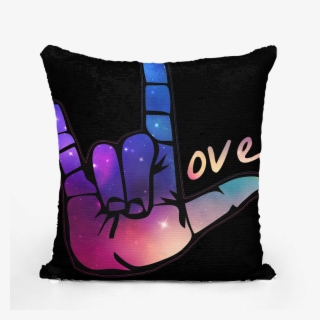 Asl ﻿sequin Cushion Cover - American Sign Language