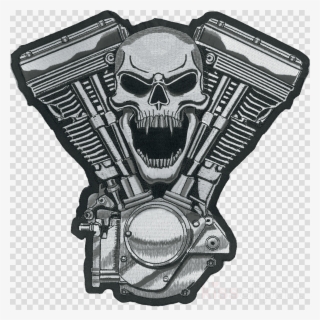 Motor Skull Patch Clipart Lethal Threat Embroidered - Adesivi Per Moto Custom