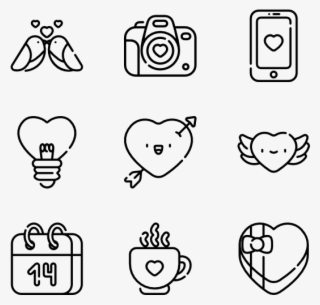 Valentine's Day - Cute Black And White Png