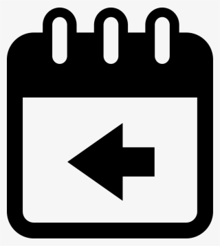 Calendar Interface Symbol With Left Arrow To View Previous - Calendar Icon Png Black