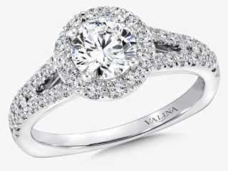 Valina Round Halo Mounting - Gms White Rhodium Plated Metal, Lady Woman Bride Engagement
