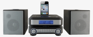 Home Music System For Ipod® And Iphone® - Ilive Ihp211b Audio System With Iphone/ipod Cradle