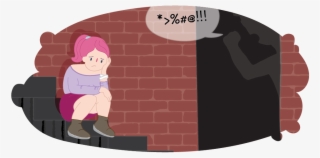 Girl Sitting On Stairs While Adult Swears At Her - Pshycial Abuse Children