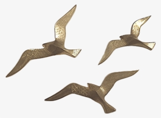 Aubrey Square Market Finds Brass Birds Wall Sculpture - Flock