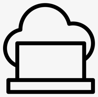 Laptop On Cloud Thin Outline Symbol In A Circle Comments - Symbol