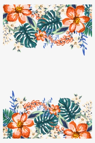 Christmas Border Design Png - Orange Wedding Flower Watercolor Png