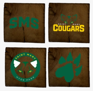 Mary School Reclaimed Barn Beam Coaster Set - School