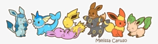 Glaceon, Vaporeon, Espeon, Jolteon, Umbreon, Eevee, - Cartoon