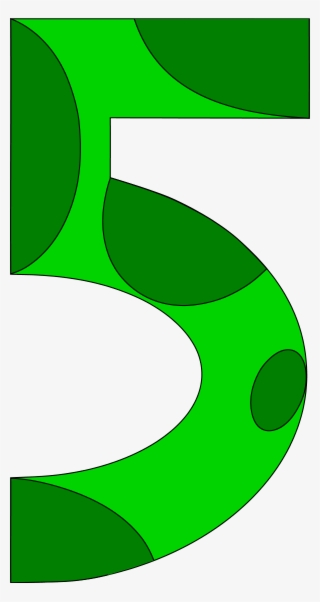 Number Fiver - Green Number 5 Clipart