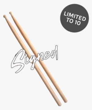 Roy Berry Signed Drumsticks - Tama - 5a Sticks O5a-s Skull, Natural, Black Print
