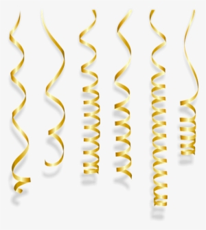 Streamers, Fun, Gold, The Adoption Of, New Year's Eve - Gold Streamers Png