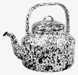 Tea Kettle, 3 Quart, Splatter - Crow Canyon Home Enamelware Tea Kettle, Red Marble,