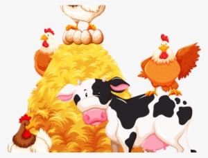 Ranch Clipart Farm Thing - Granja Con Animales Dibujo Png