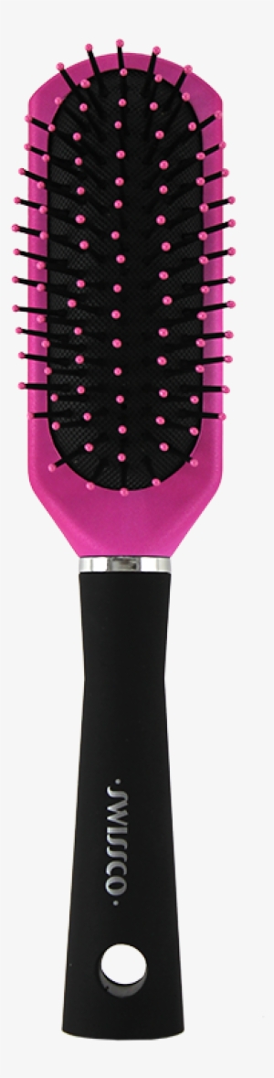Pink & Black Soft Touch Small Paddle Hair Brush With - Brush