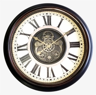Download Antique Wall Clock Png Image - Clock With Gears