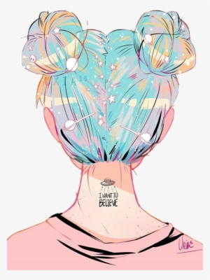 Tumblr Girl Girls Pink Hair Bestfriends Believe - Girls With Space Buns