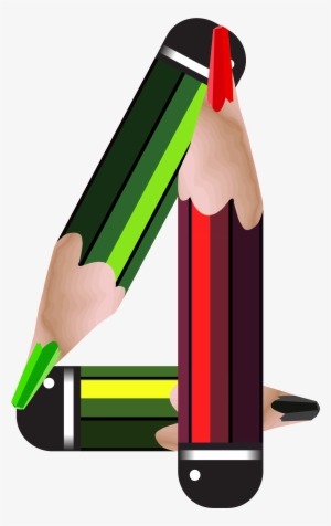 Pencil Clipart Four - Png Clipart Numbers
