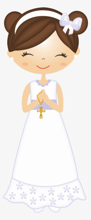 Veiled Cross Clipart - Tarjeta De Comunion Nena