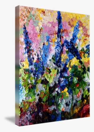 Blue Delphiniums Impressionist Floral