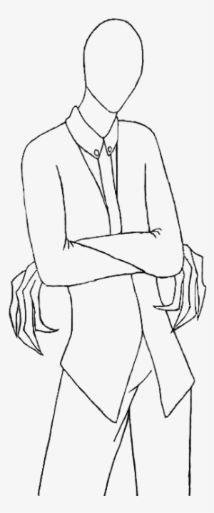 Drawn Slender Man Transparent - Sketch
