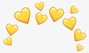 Crown Yellow Heart Emoji Love Corona Amarillo Corazon - Yellow Heart Crown Png