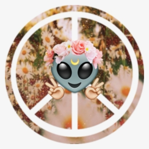 Alien Emoji Wallpaper - Peace Sign