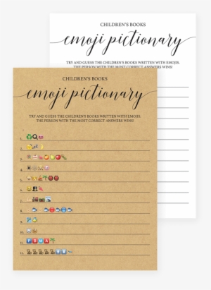 Rustic Kraft Emoji Pictionary Baby Shower Game Printable - Game