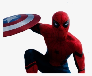 Iron Spiderman Clipart Spiderman Png - Spiderman With Caps Shield