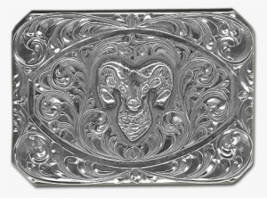Sterling Silver Fully Engraved Trophy Buckle - Engraving