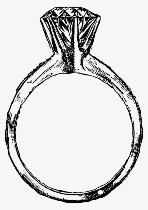 Diamond Clipart Black And White - Ring Clipart Png Black & White