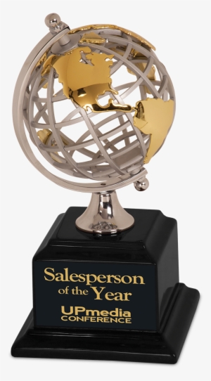 Executive Silver/gold Globe - Personalized Spinning Globe Award