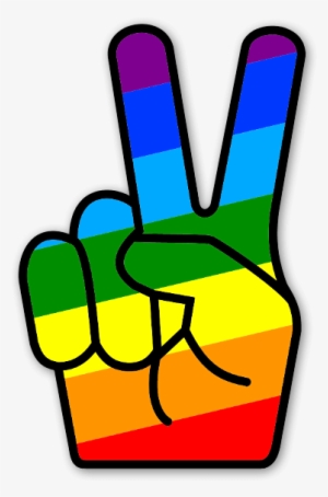 Rainbow Peace Fingers Sticker - Simbolos Reggae Em Png
