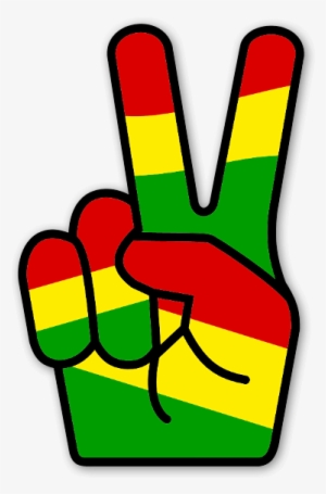 Rasta Peace Fingers Stickers - Rasta Clipart