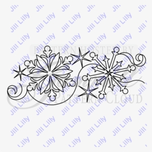 Snowflake Sparkle Border - Line Art