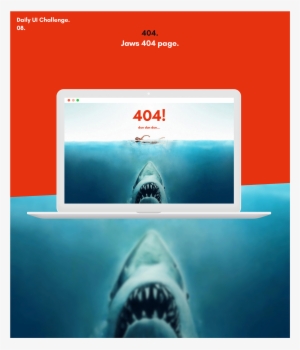 Jaws 404 Page - Custom Fashion Folding Umbrella Scary Shark Ocean Umbrella