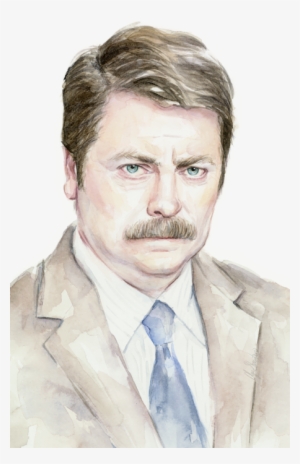 Click And Drag To Re-position The Image, If Desired - Ron Swanson Canvas Print - Small By Olechka