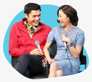 Henry Golding, Michelle Yeoh - Sitting